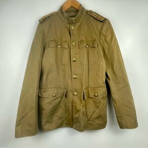 Ralph Lauren Denim & Supply Military Jacket Large Beige Utility Pocket Chore